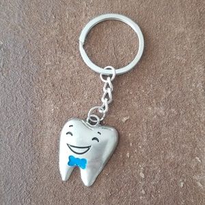 Silver Tooth Keychain
